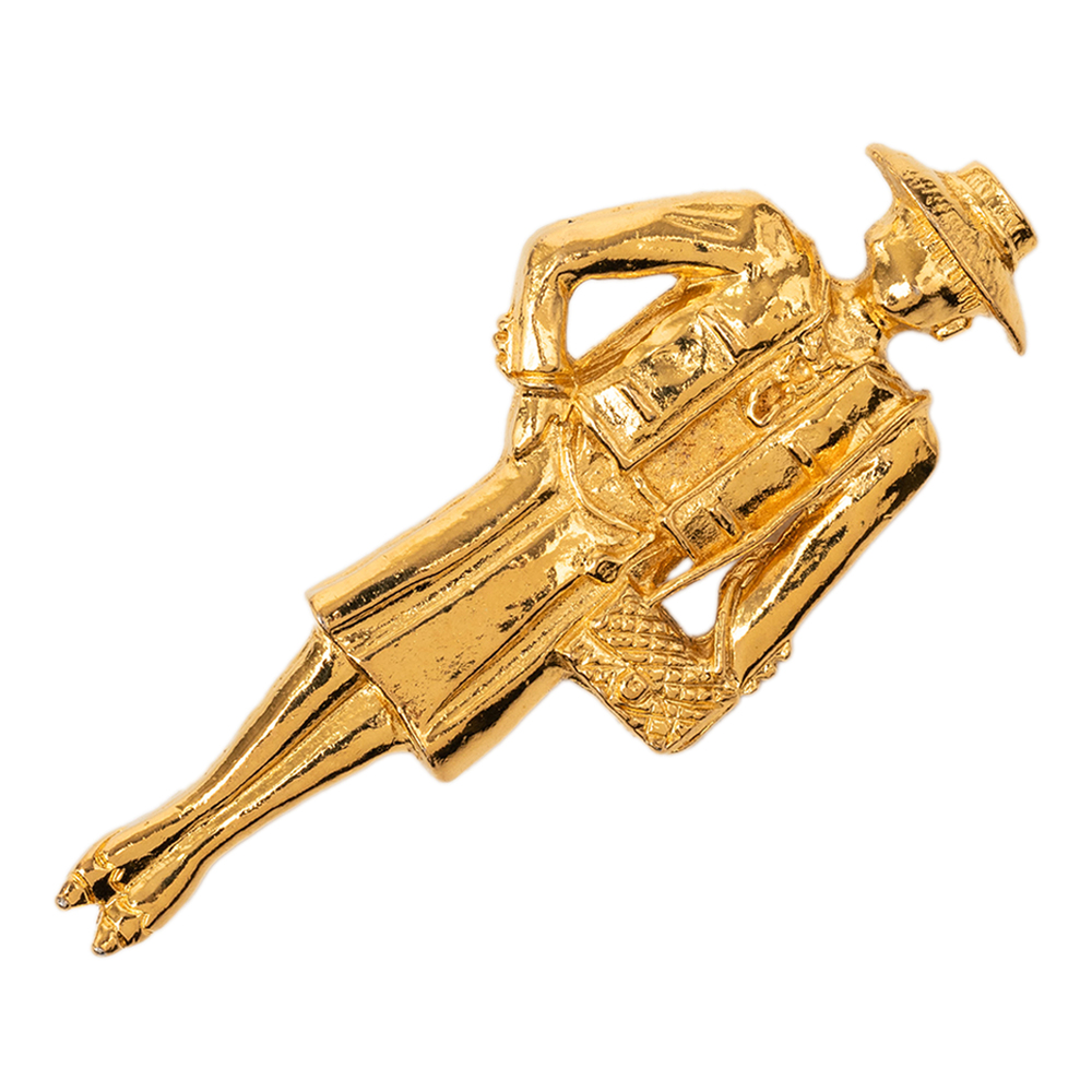 Pre-Loved Chanel Gold Plated Coco Mademoiselle Pin Brooch